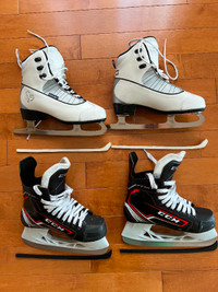 Two CCM skates (size 4 and 8)