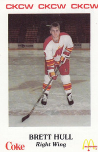 BRETT HULL .... 1986-87 Moncton Golden Flames .... PRE-ROOKIE