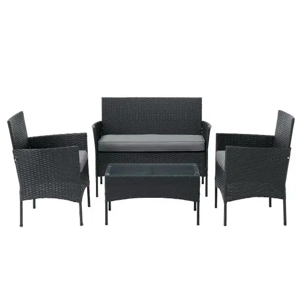 4pc Rattan wicker Outdoor Sofa, 2 Cushioned Chairs, and Table  in Patio & Garden Furniture in Markham / York Region - Image 5