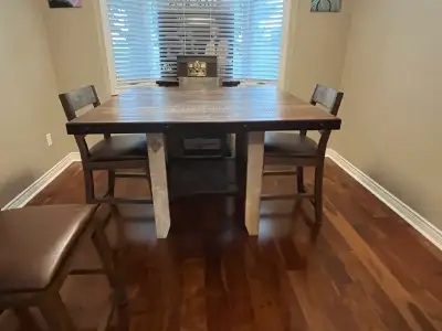 Rustic Dining Table, 8 Chairs and Serving Cabinet Set, View more