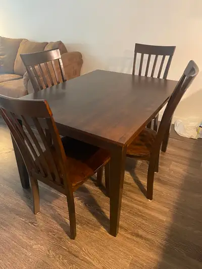 Dining Table + 4 Chairs-$150, View more