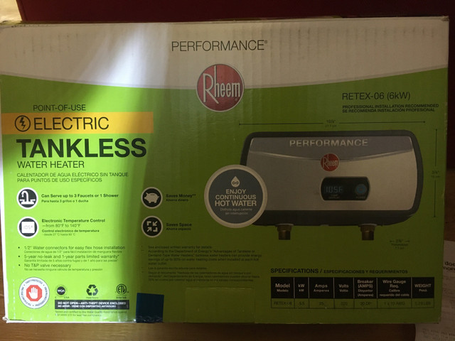 Tankless water heater  in Plumbing, Sinks, Toilets & Showers in North Bay