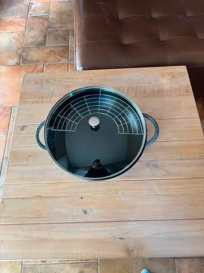 Staub Cast Iron Wok/Pan Used Once 37 cm Diameter, View more