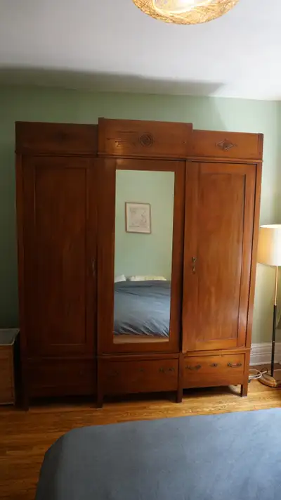 Large Antique Wood Armoire, View more