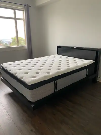 Queen Bed Frame - LED + Charging Port, View more