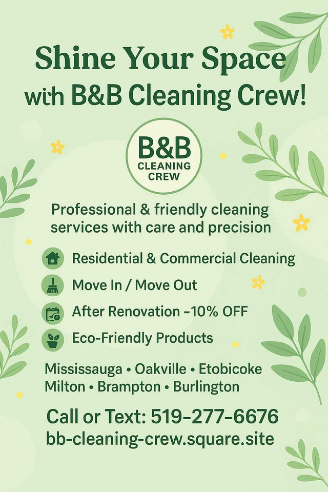 Clining service - Mississauga / Peel Region in Cleaners & Cleaning in Mississauga / Peel Region - Image 2