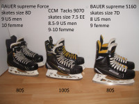 patins  BAUER supreme _ CCM Tacks 9070 fit size 8-9-10 US