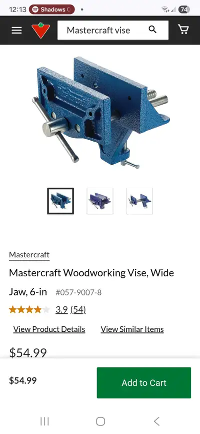Mastercraft Woodworking Vise, Wide Jaw, 6-in #057-9007-8 Blue, View more