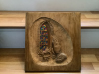 HAND CARVED PLAQUE