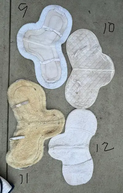 9. Fleece shaped saddle pad, full sz., $30 10. Shaped saddle pad, full sz. , $20 11. Fleece shaped s...