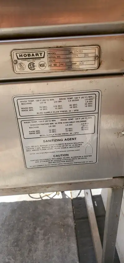 Hobart LX30C commercial dishwasher designed for low-temperature chemical sanitization. It is praised...