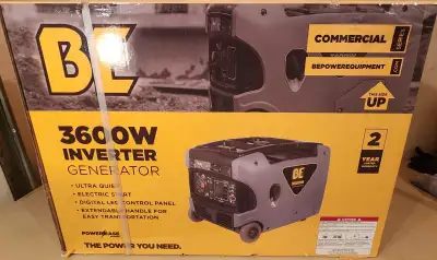 New BE 3600W Inverter Generator, Electric Start, Ultra Quiet, Co, View more