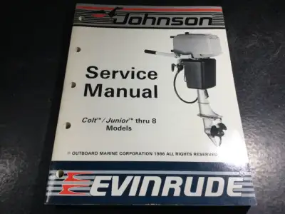 Factory OEM 1987 Johnson Evinrude OMC Outboards "CU" Colt/ Junior thru 8 Service Manual Covers Colt/...