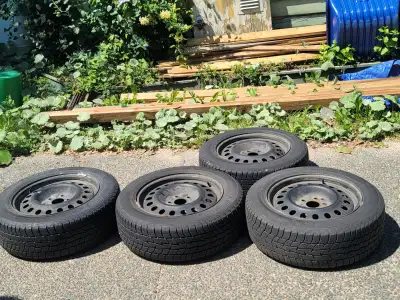 4 Winter Tires on Rims 215/60 R17 truck or car 5 x 114.3mm bolt pattern. Last used on a 2010 dodge c...