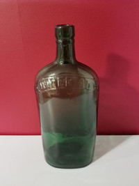 Vintage Imperial Quart Green Glass Liquor Bottle