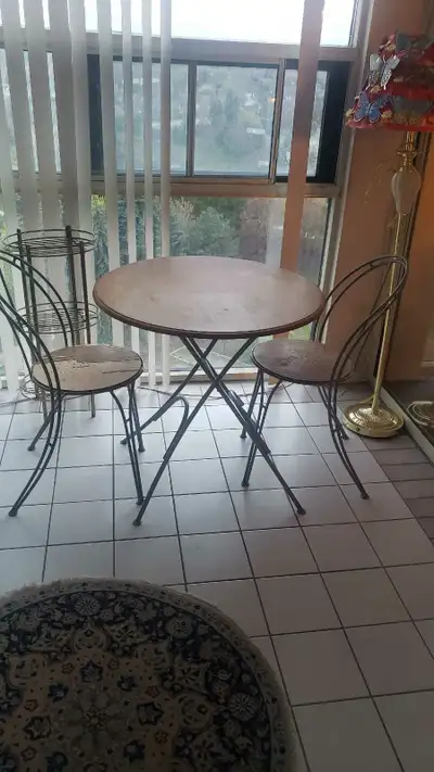 Wooden Round Table with 2chairs, View more