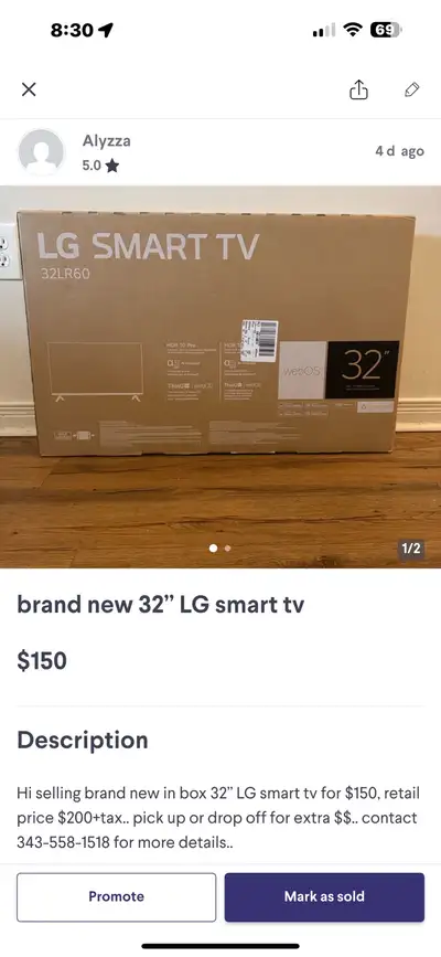 Brand new LG TV for sale! , View more