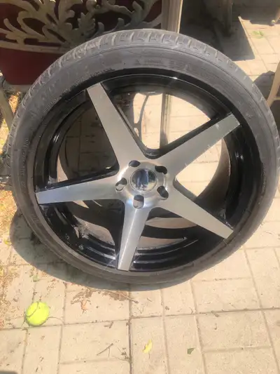 19” rims. Little curb rash on one rim and few scrapes on others. Price reflects condition. The rubbe...