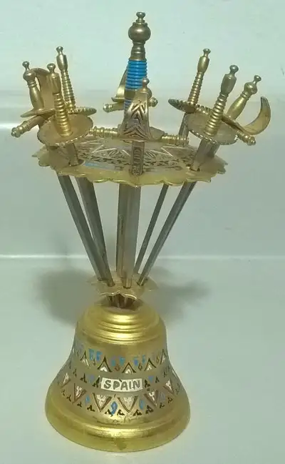 Vintage Toledo Swords Bar Cocktail Miniature Picks Stand 8 Sword, View more