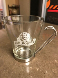 Set of 4 Vintage Van Houtte Glass Coffee Mugs Brand New