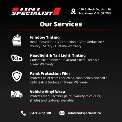 WINDOW TINTING, TAIL LIGHT TINT, GET $25 OFF WHEN BOOKING ONLINE