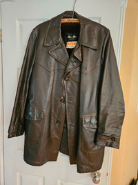 Men's Brown Zip In Fleece Lined Leather Jacket