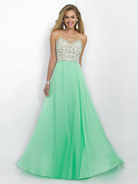 Sparkly sea foam green prom dress