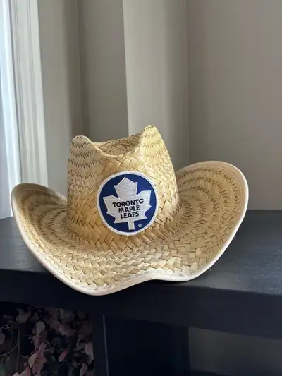 Toronto Maple Leafs straw cowboy hat. Like new condition. $45 new. Pick up Aurora