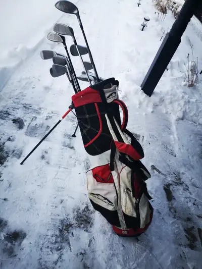 Mens left handed golf clubs & Sun Mountain harness bag, View more