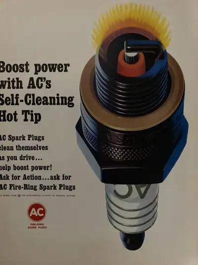 1965 AC Spark Plugs Boost Power Original Ad, View more