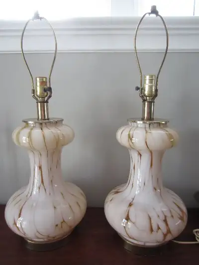 Pair Carlos Nason for AV MAZZEGA 1960s MURANO Glass Table Lamps, View more