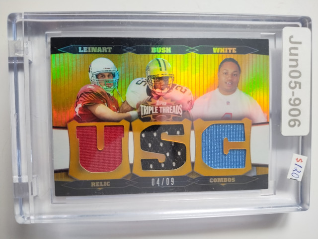 2006 TOPPS REGGIE BUSH-MATT LEINART-WHITE *USC* TRIPLE PATCH RC in Arts & Collectibles in St. Catharines