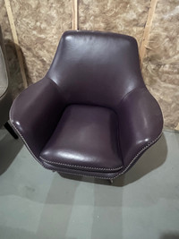  Purple leather swivel chair – from F2 furnishings