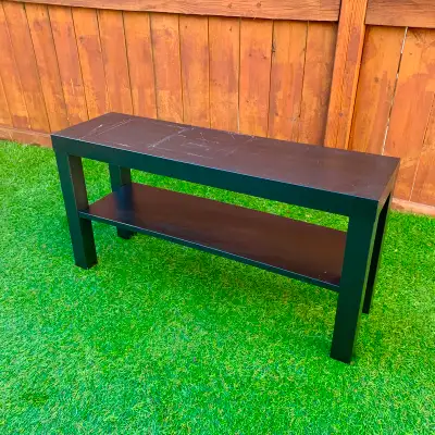 Console Table TV Stand Black 2 Tier Storage Furniture Shelf, View more