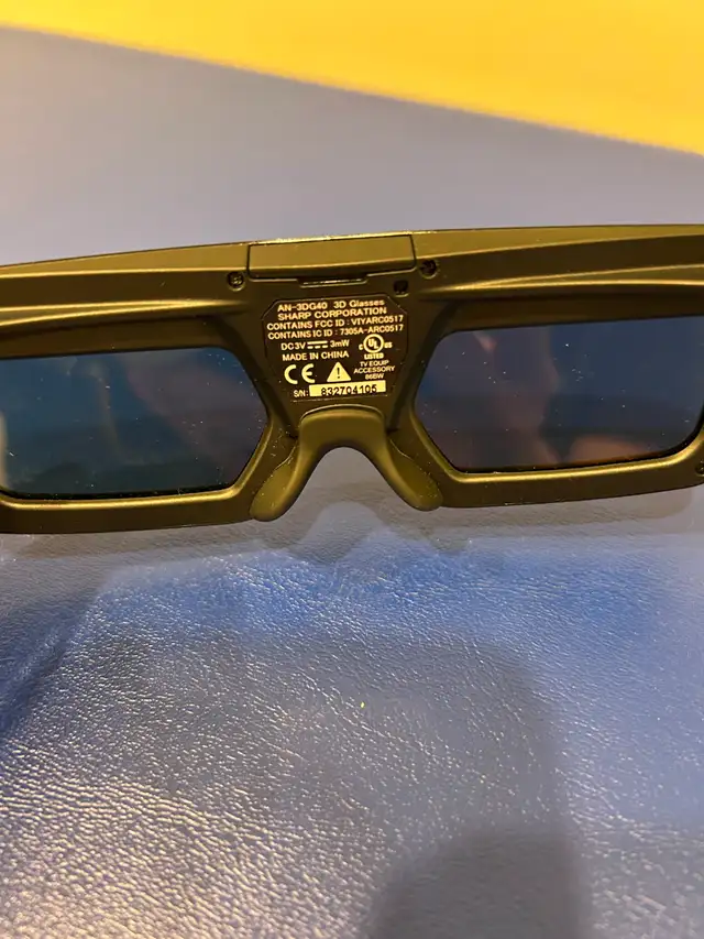 Sharp AQUOS AN3DG40 Active 3D Glasses (Black) NEW in Video & TV Accessories in City of Toronto - Image 3