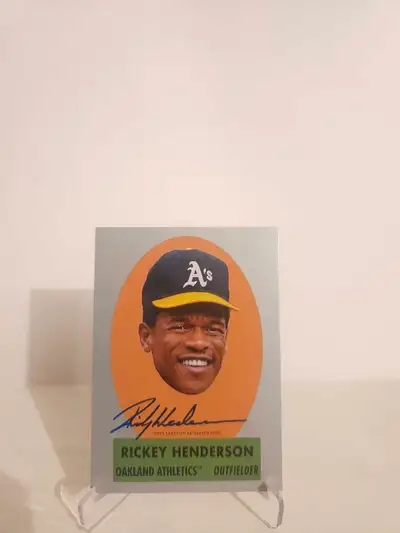 I'm offering a 2021 Topps Archives Rickey Henderson Autograph SILVER /99 baseball card. This card fe...