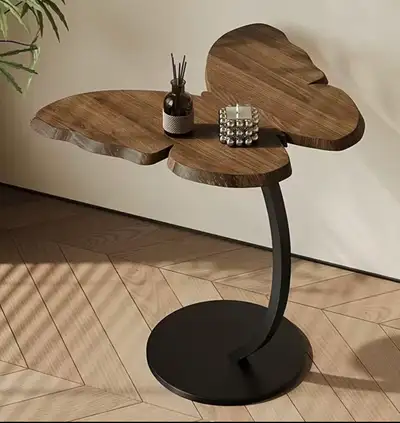 Butterfly Shaped Solid Wood Edge Table, View more