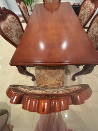 Table chairs and cabinet