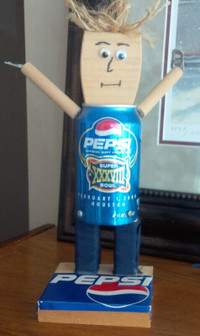 Hand-Made Wood +Tin Pepsi Doll/Figure