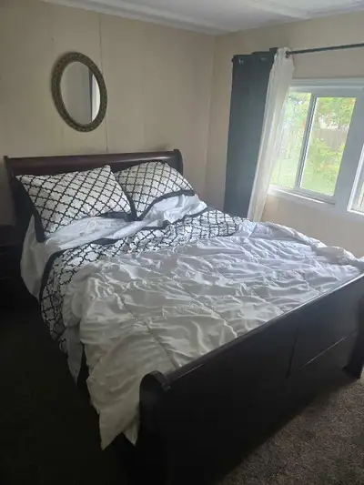 Queensize Memory Foam Bed. Dresser and Nightstand , View more