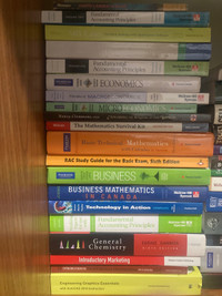 Variety of Textbooks (Engineering, Science, Business)