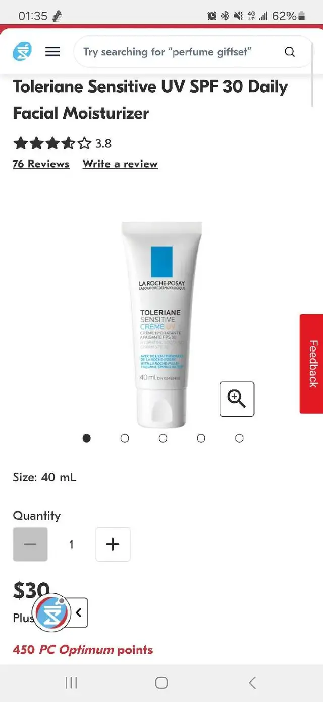 La Roche-Posay Toleriane Sensitive SPF Daily Facial Moisturizer