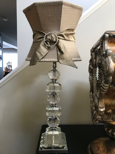 Crystal Base Lamps with Silk Shades, View more