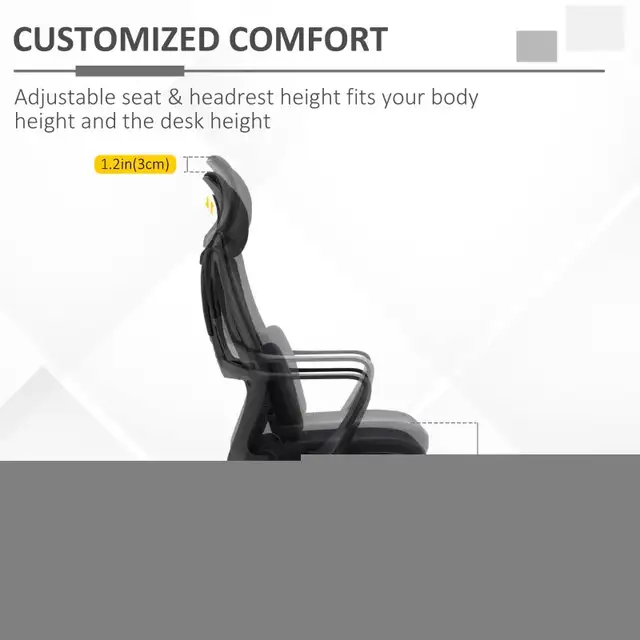 Ergonomic Mesh Computer Chair Executive Task Chair, Black in Chairs & Recliners in Markham / York Region - Image 7