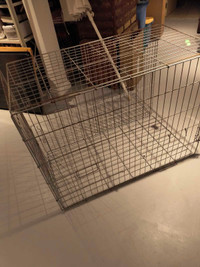 Foldable metal dog crate 