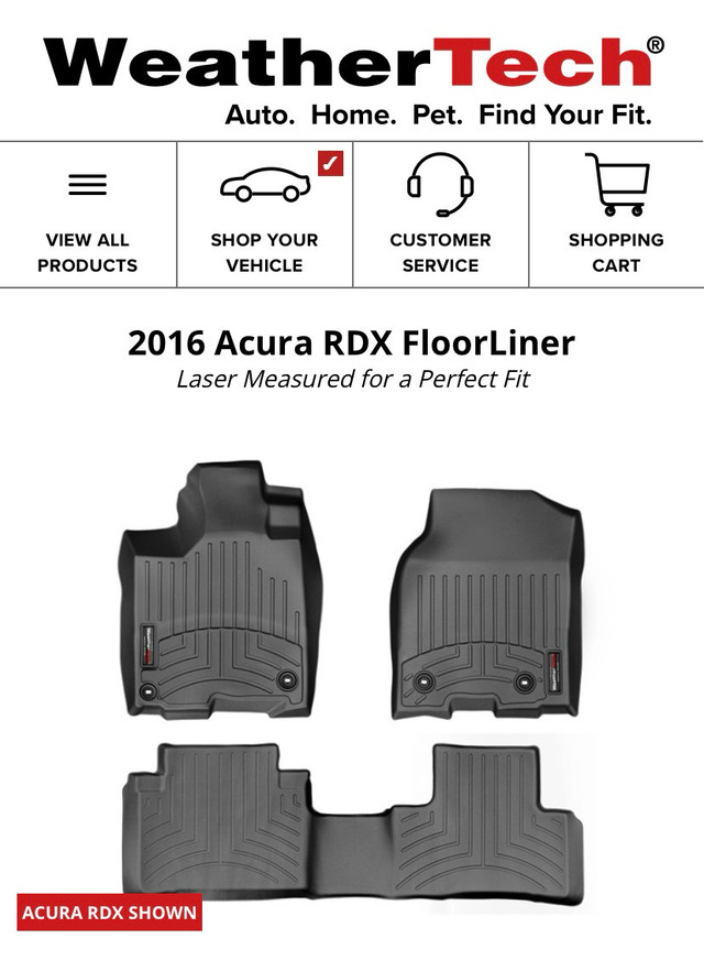 Weathertech Floor Liners + Cargo Liner - Acura RDX (2016-18) in Other in Thunder Bay - Image 2