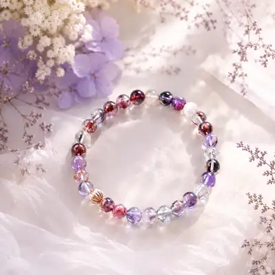 Natural Purple Phantom Crystal Bracelet, View more