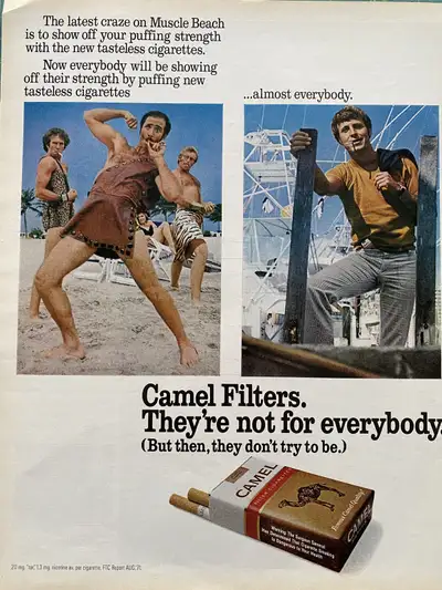1972 Camel Cigarettes w/On Muscle Beach Original Ad, View more