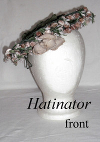 Vintage HATINATOR – Women’s Floral Hat, pink. very small size,