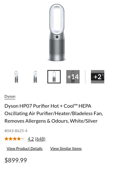 I'm selling my Dyson air purifier for 400$.It works great,I just don't need it anymore.Its a 900$ on...